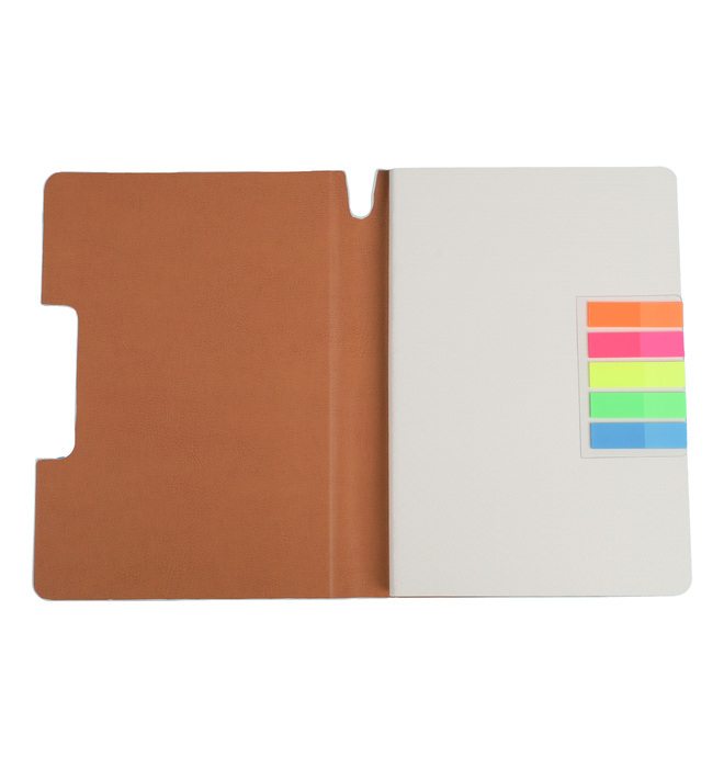 A5 PU Notebook With Sticky PET Flags 100 Pages